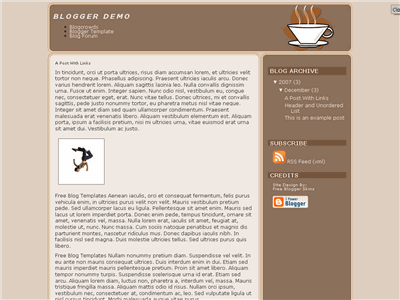 Click to enlarge Coffee Talk Blogger template