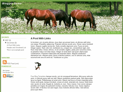 Click to enlarge Greener Pastures Blogger template