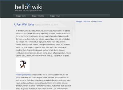 Click to enlarge Hello Wiki Blogger template
