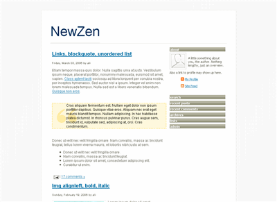 Click to enlarge NewZen Blogger template