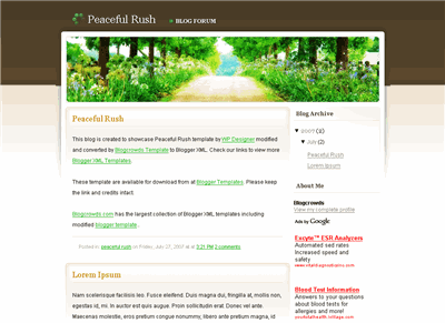 Click to enlarge Peaceful Rush Blogger template
