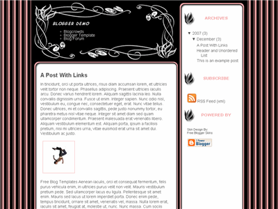 Click to enlarge Pink Scrolls Blogger template