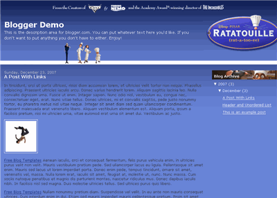 Click to enlarge Ratatouille Blogger Blogger template