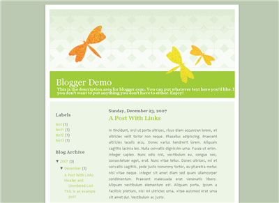 Click to enlarge Summer Blogger template
