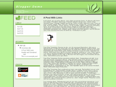 Click to enlarge Terra Green Blogger template