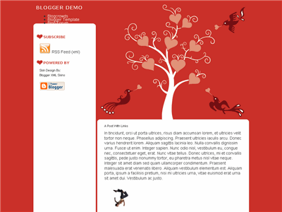 Click to enlarge Tree Hearts Blogger template