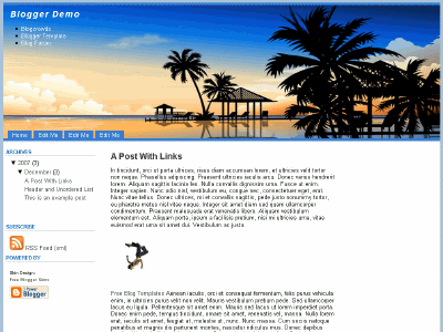 Click to enlarge Tropical Retreat Blogger template