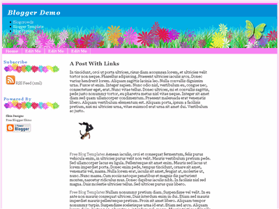 Click to enlarge Wildflowers Blogger template