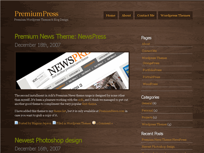 Wood Press WordPress theme thumbnail