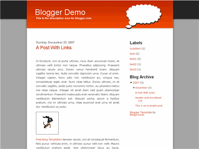 Click to enlarge Balloon Blogger template