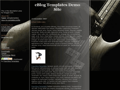 Click to enlarge Bass Guitar Blogger template