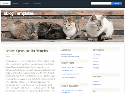 Click to enlarge Cats Blogger template