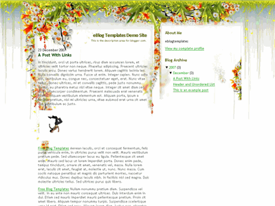 Click to enlarge Colibri Blogger template