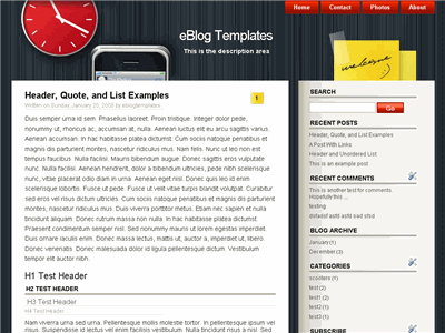 Click to enlarge iWork Blogger template