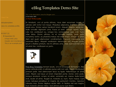 Click to enlarge Orange Flower Blogger template