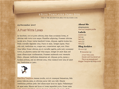 Click to enlarge Parchment Blogger template