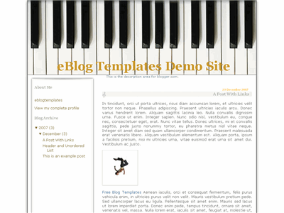 Click to enlarge Piano Blogger template