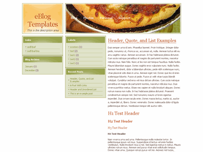 Click to enlarge Pizza Blogger template