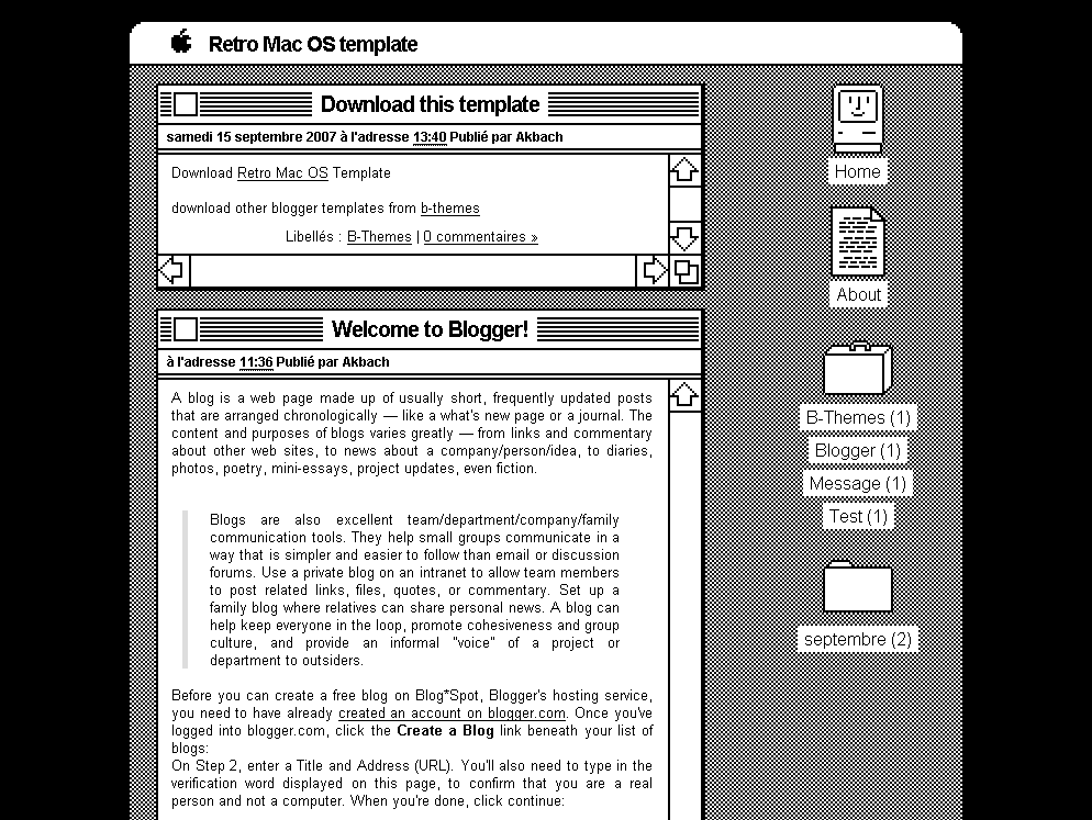Retro Mac OS Blogger Template | eBlog Templates