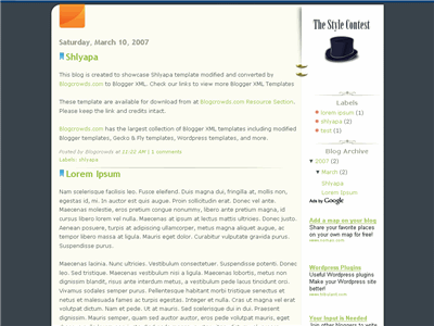 Click to enlarge Shlyapa Blogger template
