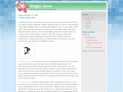 Click to enlarge Summer Love Blogger template