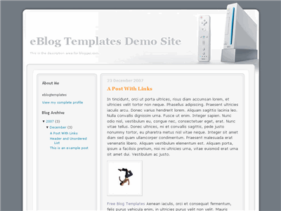 Click to enlarge Wii Blogger template