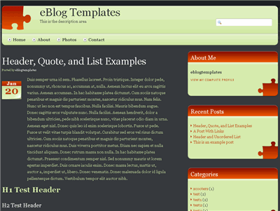 Click to enlarge Missing Piece Blogger template