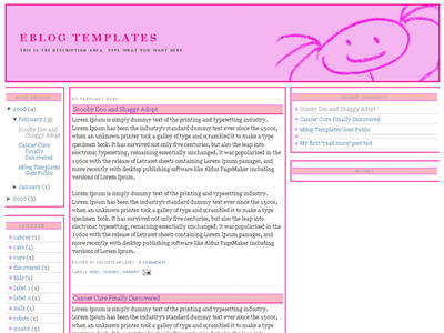 Click to enlarge Pinky Girlz Blogger template