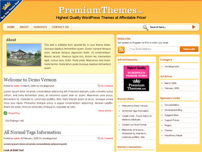 Shining Yellow WordPress theme thumbnail