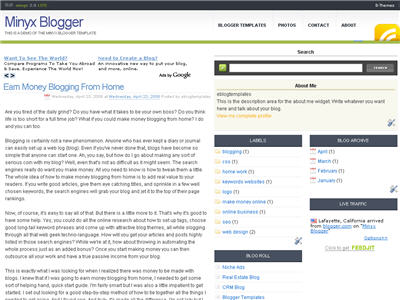 Click to enlarge Minyx Blogger template