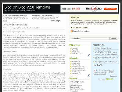 Click to enlarge Blog Oh Blog V2.0 Blogger template
