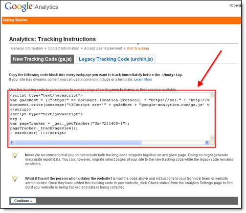 Google Analytics Blogger Step 5